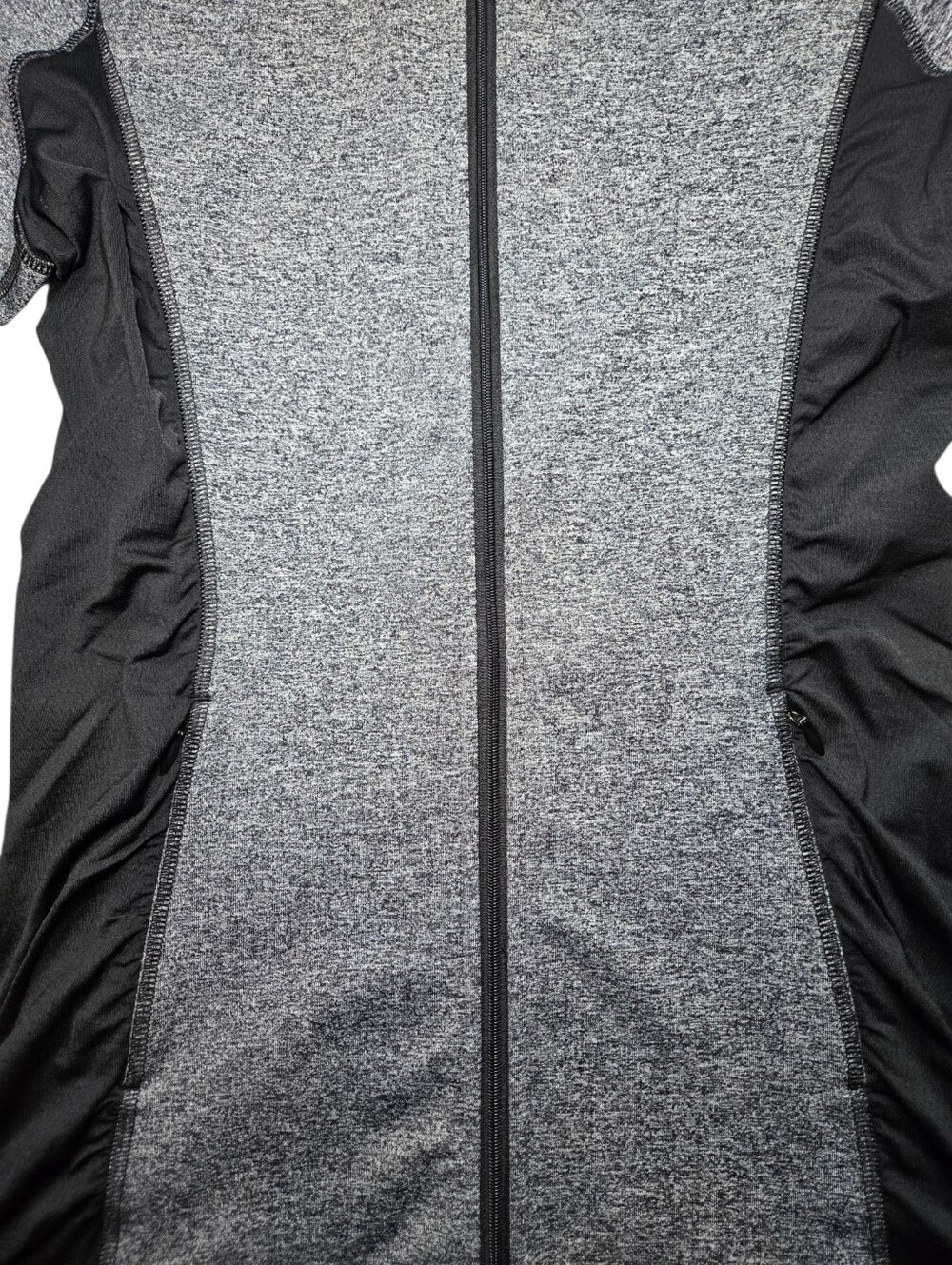 Victoria's Secret Heather Gray Full-Zip Jacket with Black Panels - Picture 2 of 10